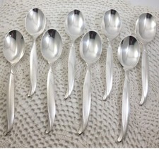 1847 Rogers Bros FLAIR International Silver Plate 8-pc Oval Soup Spoons