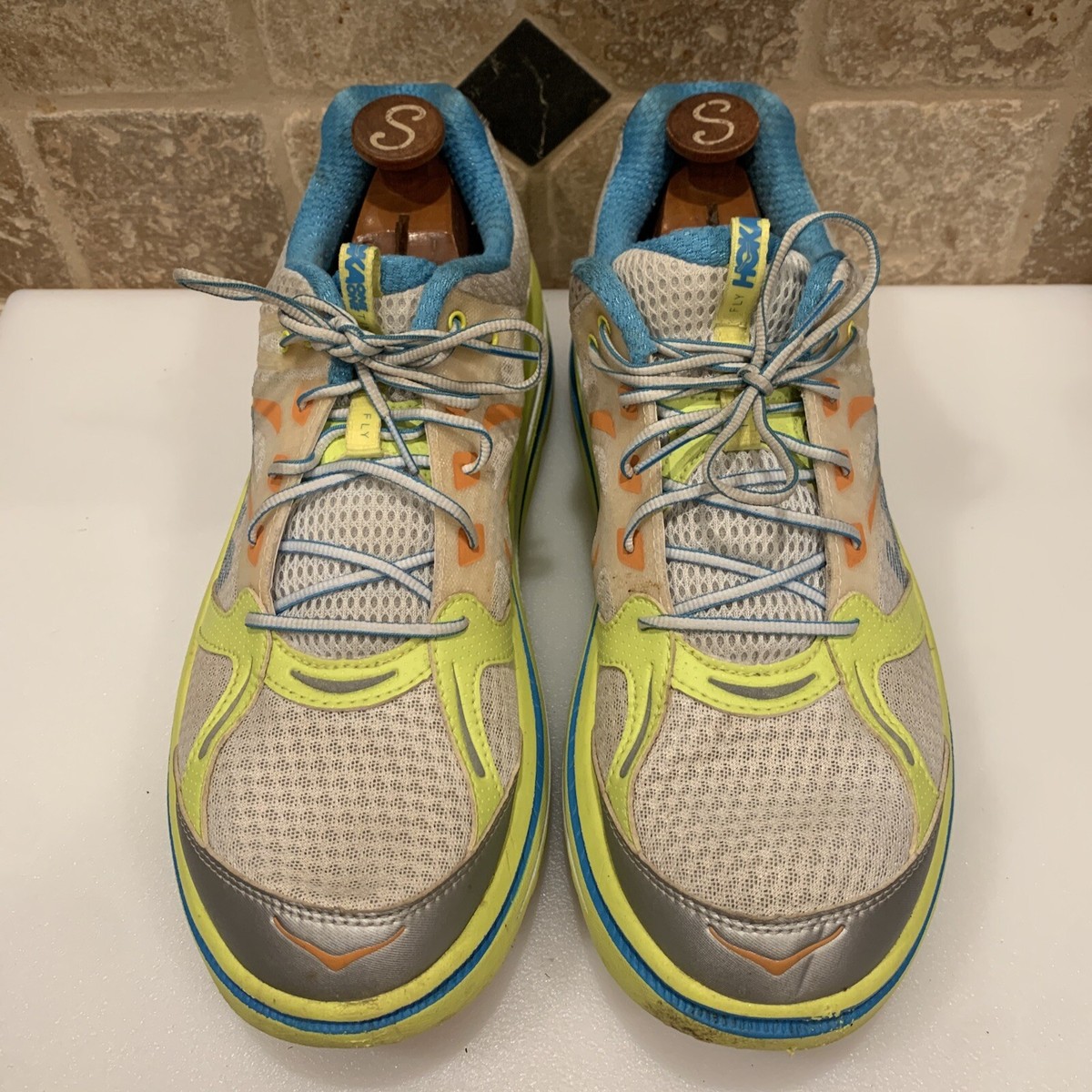 Hoka ONe One Bondi B Men 11.5 M Citrus Yellow Blue F27219B 1107349