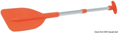 Teleskop Notpaddel rot, Hilfspaddel, Stechpaddel, Teleskoppaddel, L 53/81/107 cm