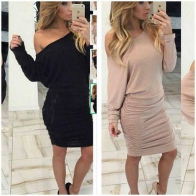 off shoulder boat neck dress