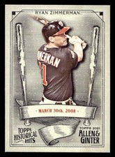2021 Topps Allen & Ginter #HH-50 Ryan Zimmerman Historical Hits