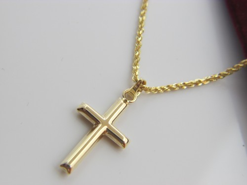 Real 10Kt Yellow Gold CROSS Pendant 