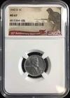 1943-D Lincoln Steel Wheat Cent 1C NGC MS67, 75th Anniversary Steel Cent Holder!