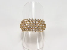 PreOwned Finecraft Sterling Silver Gold Vermeil 1.0ctw CZ Cluster Dome Ring Sz 6