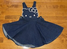 Hello Kitty Girl  s Denim Dress Romper Size 5