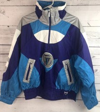 Vintage Tyrolia Ski Jacket Pullover Size 12 M Purple Blue Colorblock 1/2 Zip