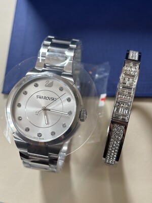 BREIL Unisex Steel Swarovski Crystal Watch & Bangle Gift set TW1253 w/5223395