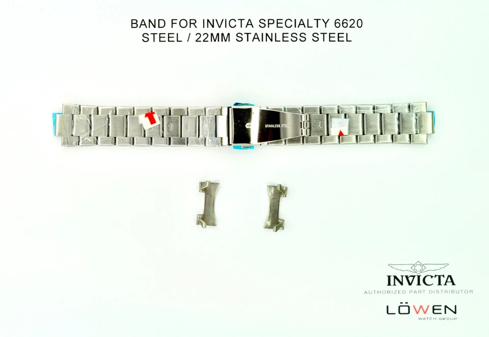 Brand New Invicta Specialty 6620 Stainless Steel 22mm Watch Band - Image 2 of 3