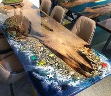60" x 30" Epoxy Dining Table Top Modern and Elegant Furniture Unique Home Decor