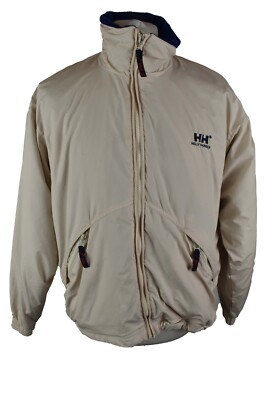 HELLY HANSEN Beige Padded Jacket size S Mens Full Zip Outdoors Outerwear