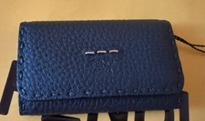 Nowy autentyczny FENDI Selleria 6 haczyków uchwyt na klucze etui skórzane