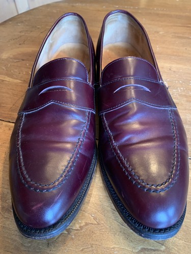 Royal Tweed Hand Crafted In England By Churches Burgundy Red Penny Loafers