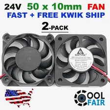 24V 50mm Cooling Computer Fan 5010 50x50x10mm DC 3D Printer 2-Pin 2-Pack C21