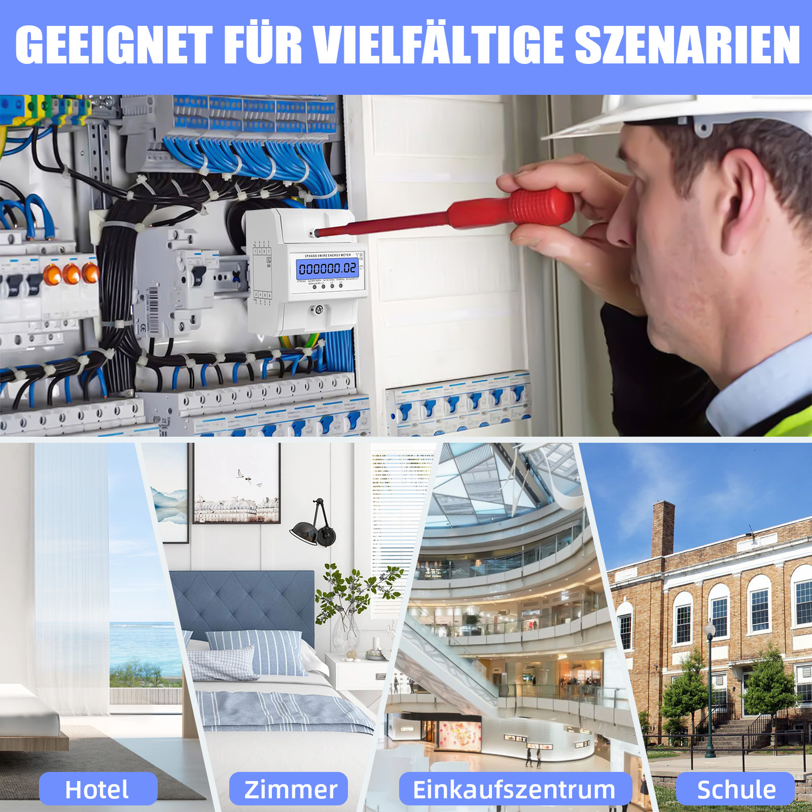 APL per guida DIN 4 fili contatore di corrente LCD contatore trifase calibrato trifase