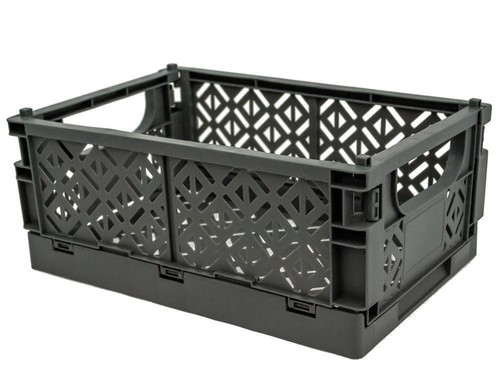 Folding Collapsible Plastic Storage Crate Home Stackable Basket Container Box - Picture 20 of 25