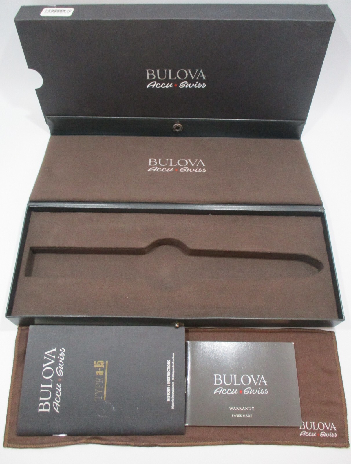 BULOVA Accu Swiss Type A-15 Chrono Watch Gift Box Instructions Warranty ...