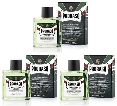 Proraso 3 Er Pack Proraso Green Aftershave Lotion 100 Ml