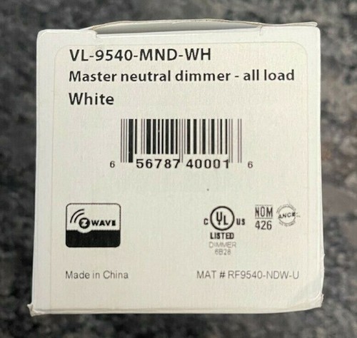 URC Vivido Master Dimmer with Neutral - 600 Watt, White VL-9540-MND-WH - Picture 2 of 7