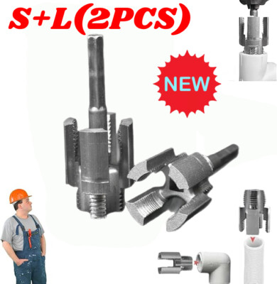 2PCS Integrated Internal & External Pipe ThreadingTool, PVC PipeThreader Kit！