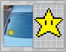 POWER STAR Sprite Vinyl Decal #1 Car Truck Window Super Mario Bros. Sticker