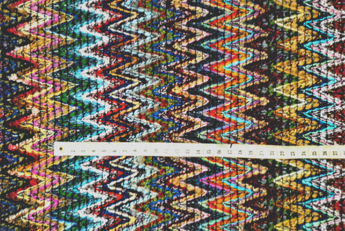 WOOL & CASHMERE LUXURY BOUCLE CHEVRON KNIT 20 COLOUR VARIATION MADE IN ITALY B11 - Picture 3 of 12