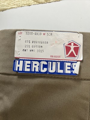 Hercules Mens 50 R unhemmed Kahki Work pants NWT | eBay