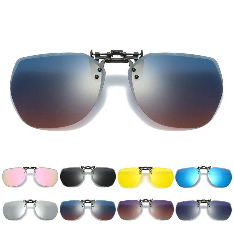 Polarized Flip-up Clip-on Sunglasses Over Prescription Glasses - Driving  Fishing