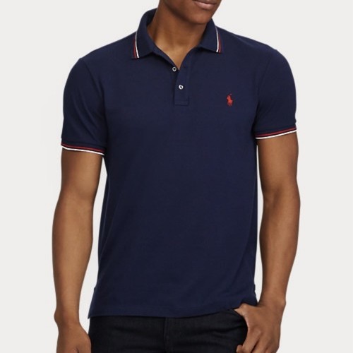 Polo Ralph Lauren Custom Slim Featherweight Polo Shirt Size XXL French Navy Red - 第 1/7 張圖片
