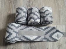 NEW set of 4 light/dark grey aztec polo wraps horse/pony leg wraps 
