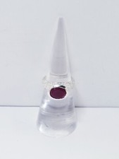 Sterling Silver Oval Ruby Ring sz 5 5g T.W.