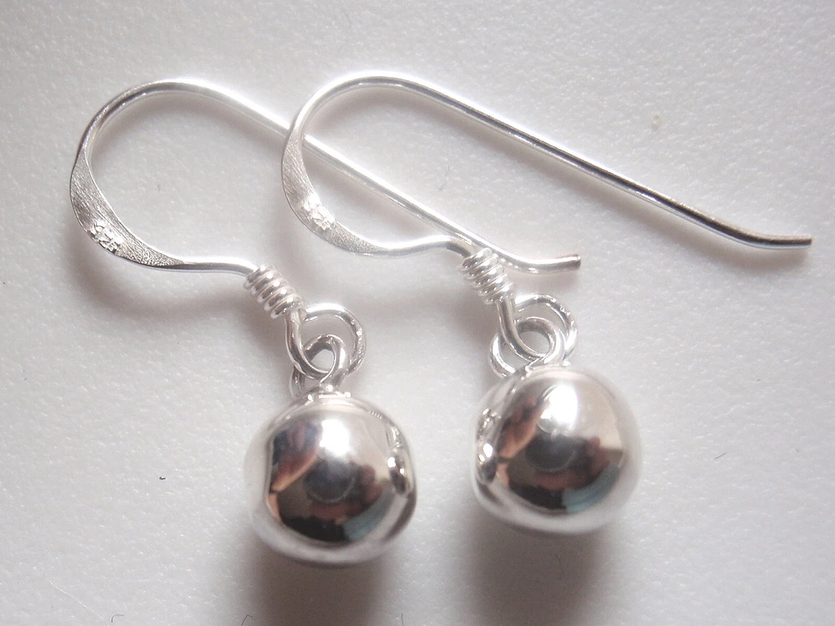 Silver ball dangle sale earrings