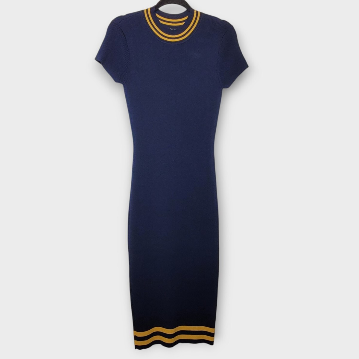 AGAIN x Revolve Parker Ribbed Midi Dress XS Navy Blue Gold Ringer Preppy | eBay AGAIN x Revolve Parker Ribbed Midi Dress XS Navy Blue Gold Ringer Preppy | eBay