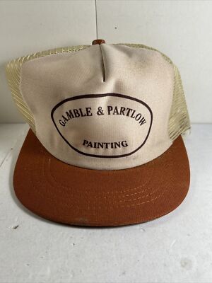Gamble & Partlow Painting SnapBack Hat Mesh Tan Brown USA | eBay display picture 3