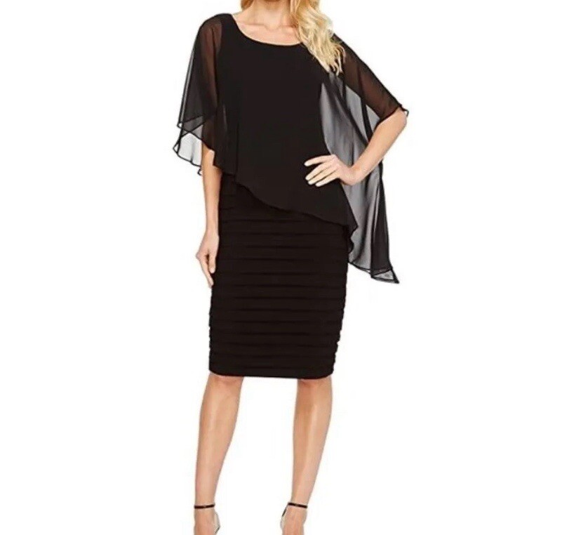 【海外限定】AdriannaPapell ドレス☆Chiffon Overlay Draped Dr Adrianna Papell Chiffon Overlay Drape Asymmetrical Dress
