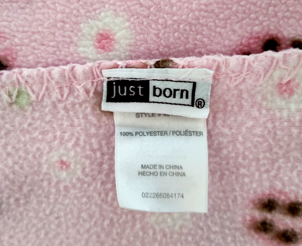 Manta bebé Ladybug rosa recién nacido difícil de encontrar suave polar flor seguridad Lovey Foto 3 de 3