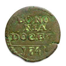 Stato Pontificio Bologna Clemente XII Quattrino 1740 Muntoni 195i Molto Rara RRR