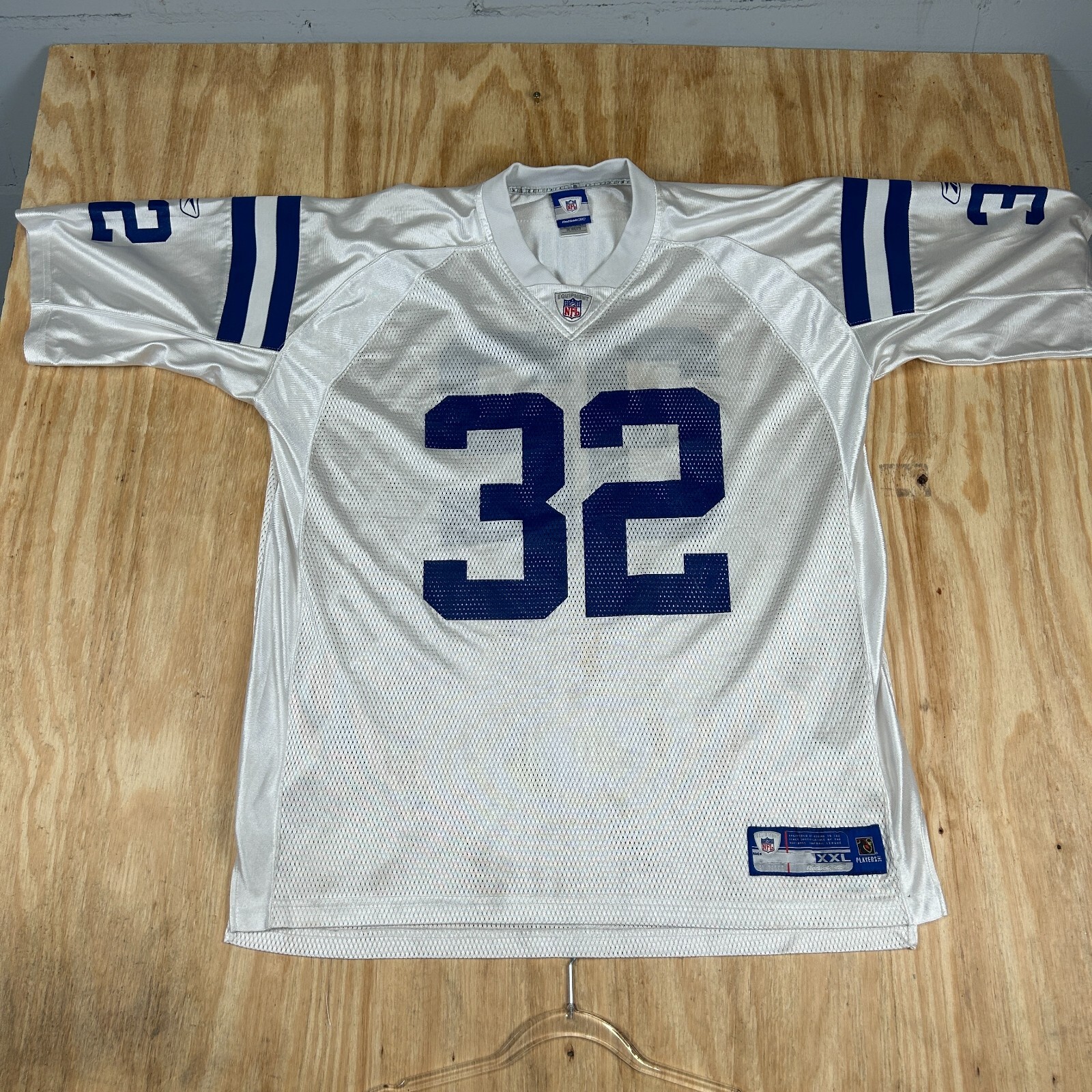 Vintage Reebok Indianapolis Colts Edgerrin James #32 White NFL Jersey Size 2XL