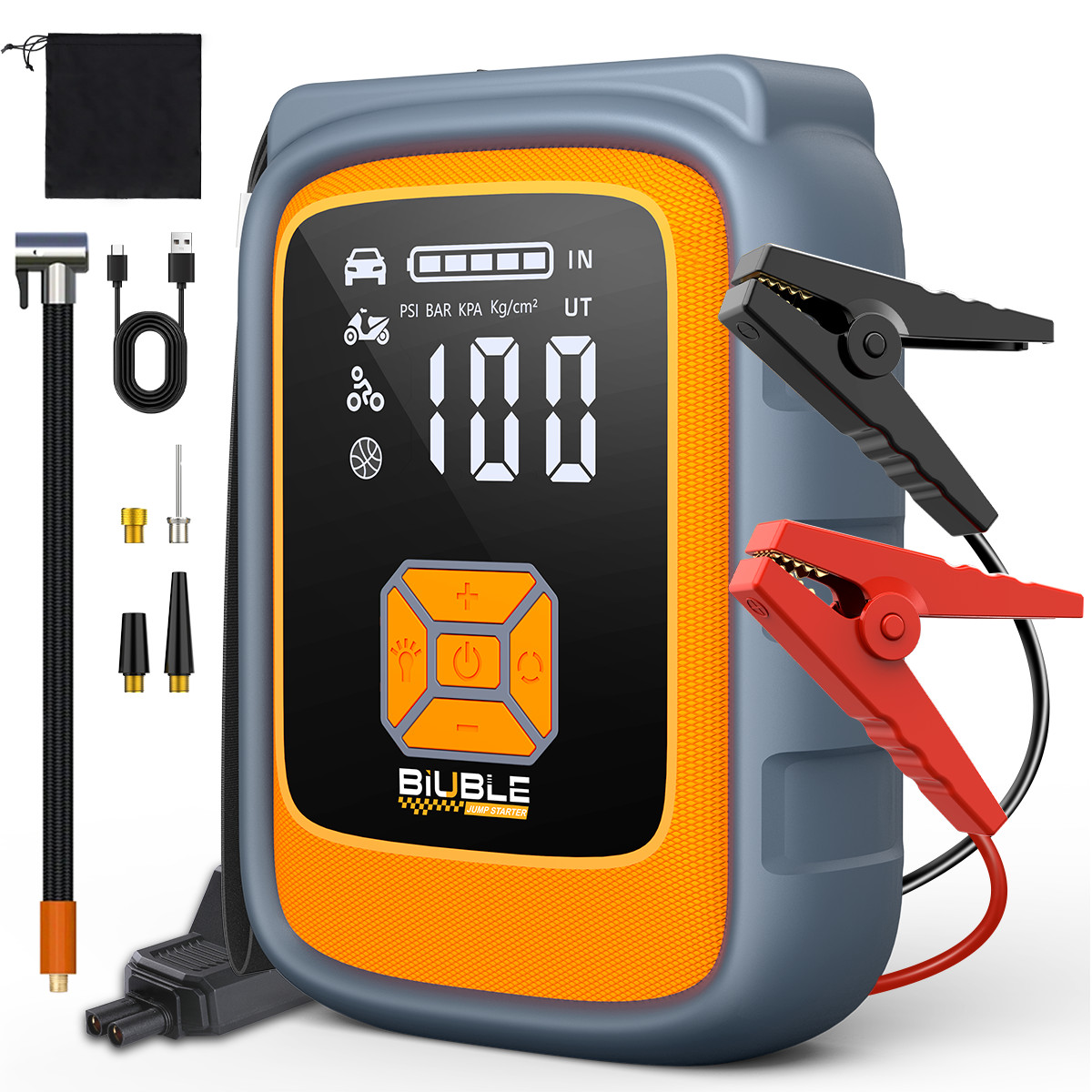 BIUBLE X8 Jump Starter with Air Compressor 9000A Portable Car Battery Booster US