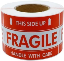2 Rolls 1000 labels 3" x 5" Handle With Care Fragile This Side Up Labels Sticker