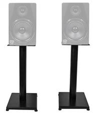 Pair Rockville RS21B 21" Steel Bookshelf Speaker/Studio Monitor Stands - Black