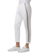Men's J Brand Junctim Side-Stripe Jogger Pants White M rolled or unrolled $245