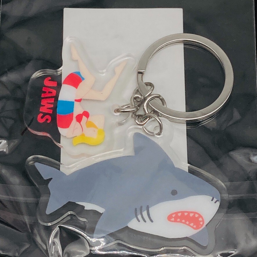 JAWS Attack Acrylic Keychain Japan 2024 Great White Shark Beach