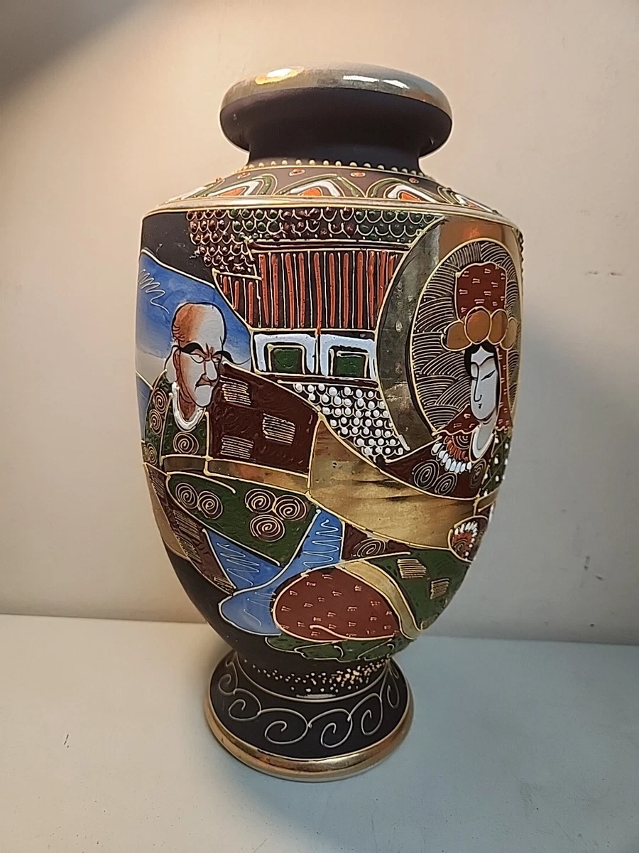 陶瓷黑色日本古董花瓶| eBay