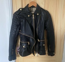 Authentic Burberry Leather Biker Jacket