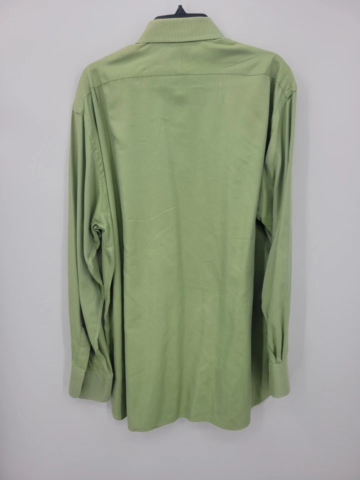 Camisa de vestir Nordstrom para hombre 17/36 rayas verdes manga larga abotonada preppy Foto 2 de 4