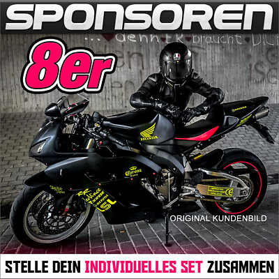 8er SET #  MOTORRAD Sponsoren Decals Tuning Aufkleber Moto GP Racing Sticker
