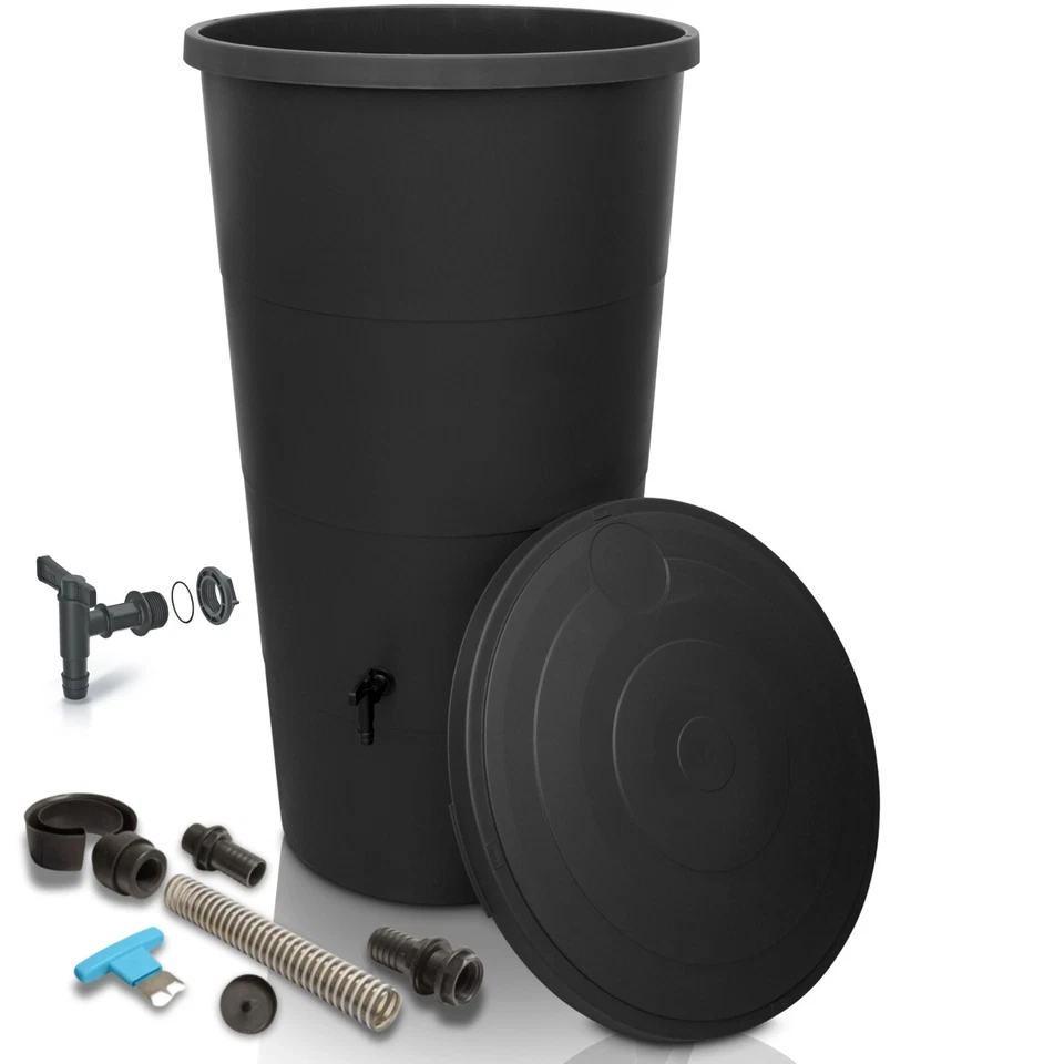 YourCasa Regentonne 200 Liter [inklusive Anschlusset & Bohrer & Wasserhahn]