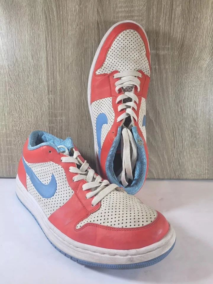 Zapato Nike Air Jordan Alpha 1 Low Para Hombre 10.5 EE. UU. Rojo Blanco Azul 453839-102 Foto 2 de 4