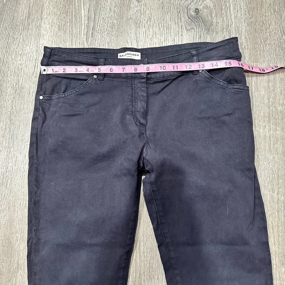 Balenciaga Pants Jeans Womens EU 42 Black Mid-Rise Zip Skinny Designer Jeans - Image 3 of 4