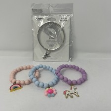 Girls Fashion Bracelet Lot Colorful Beaded Charm Stretch Jewelry Accessories Set